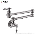 China Oil Rubbed Bronze Brass Pot Filler Tap Wall Mounted Kitchen Faucet Single Cold Single Hole Tap Rotate Folding Spout Supplier